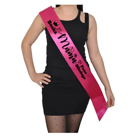 Szarfa FUKSJA Ślub Boska Mama Pana Młodego